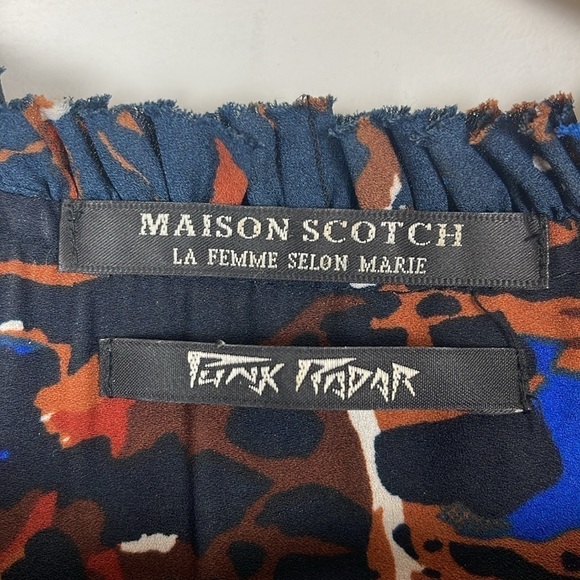 Maison Scotch Scotch & Soda Abstract Print Dress Size Petite Medium - Picture 3 of 14